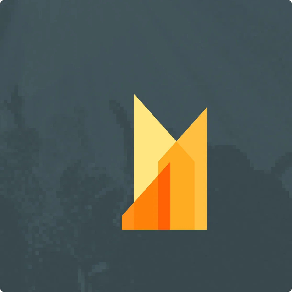 The Beyond Business “M” mark on the slate brand pattern
